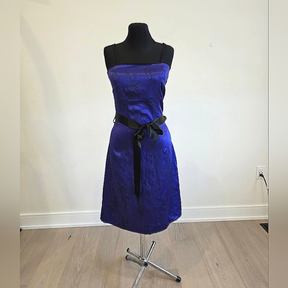 Vintage Y2K Red Herring Debenhams Purple Sheath Cocktail Dress Uk8 Or US4